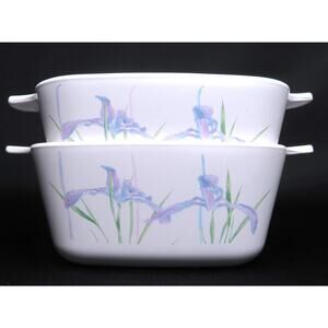 (2) CORNINGWARE Shadow Iris 3 Cup-Petite Pans P-13-B Vtg Rare